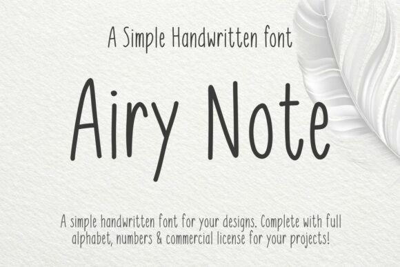 Discover Airy Note: A Versatile Handwritten Font for Branding