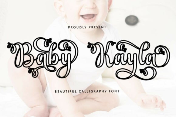 Elegant and Romantic Baby Kayla Outline Font